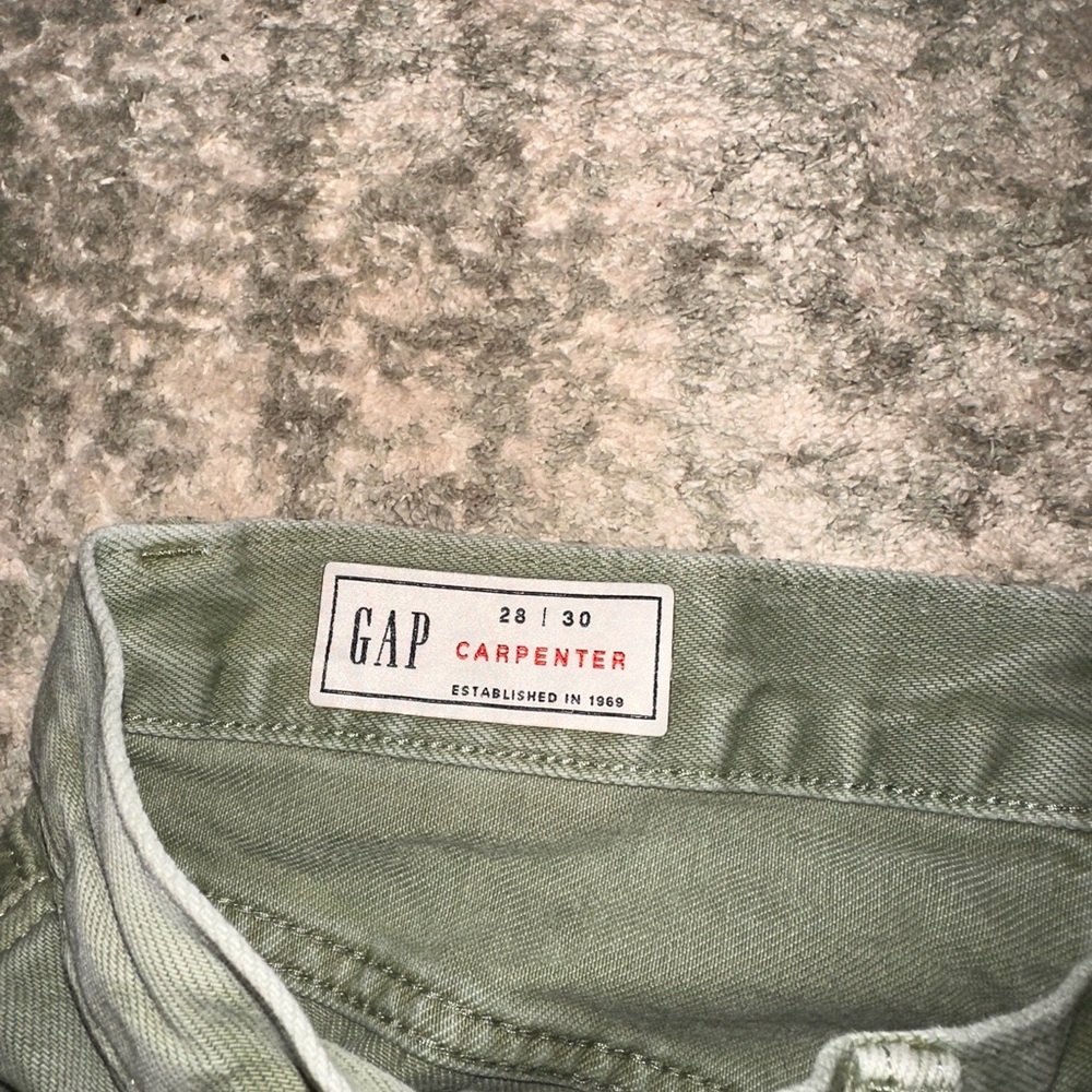 Mens GAP Carpenter Pants in Soft Green - Picture 3 of 4
